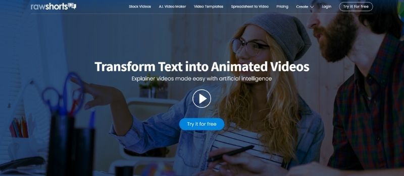 RawShorts video editor Homepage