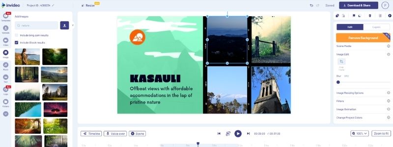 InVideo dashboard